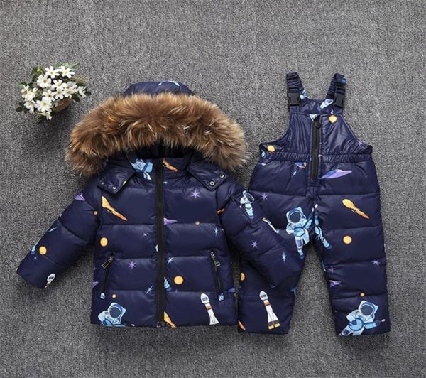melario boys girls parka clothe set fur hooded baby overalls winter warm children snowsuit girls outerwear suits 09276314261, White